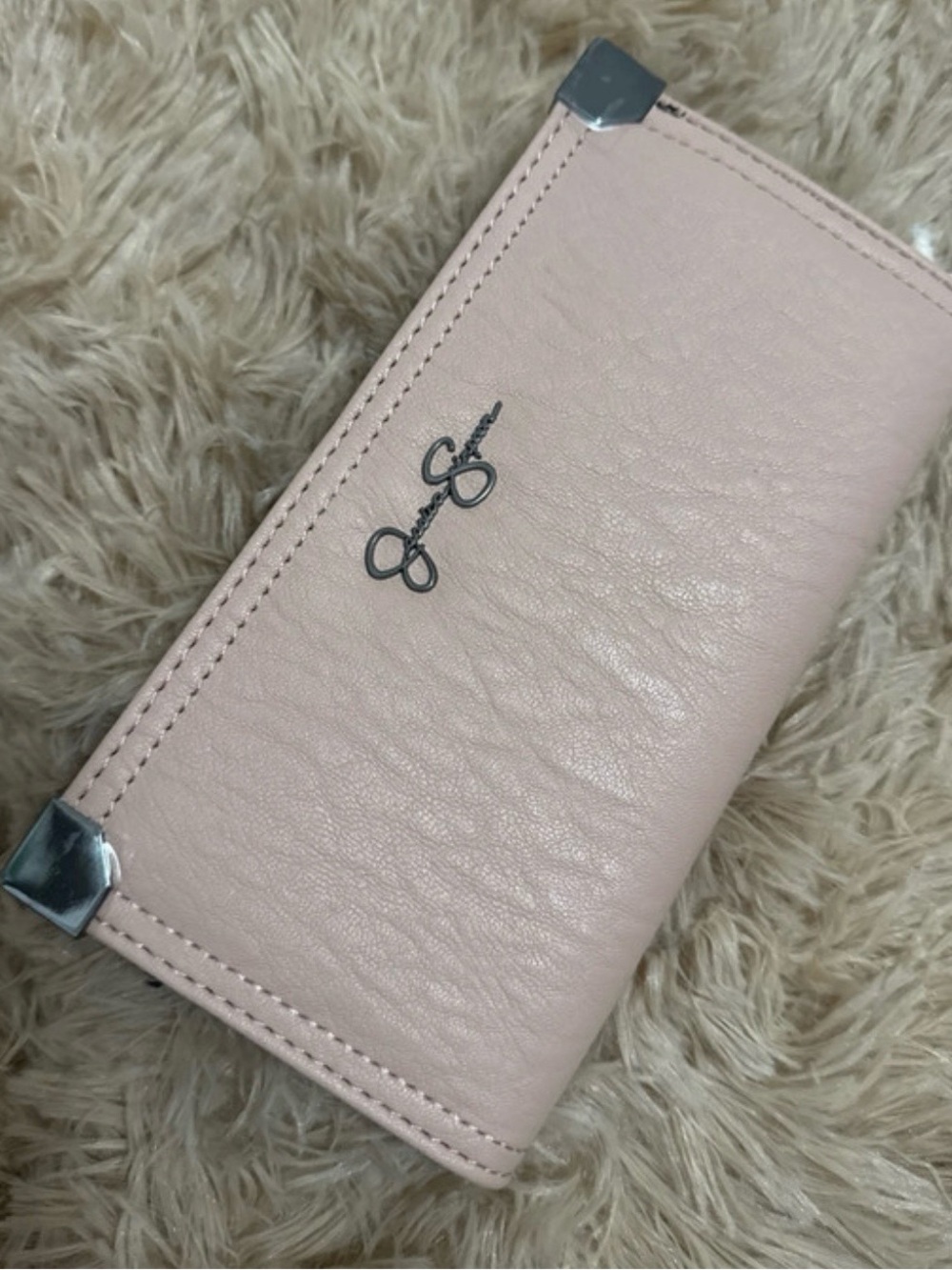 Jessica Simpson Blush Pink Women's Wallet - Signature Script Detail